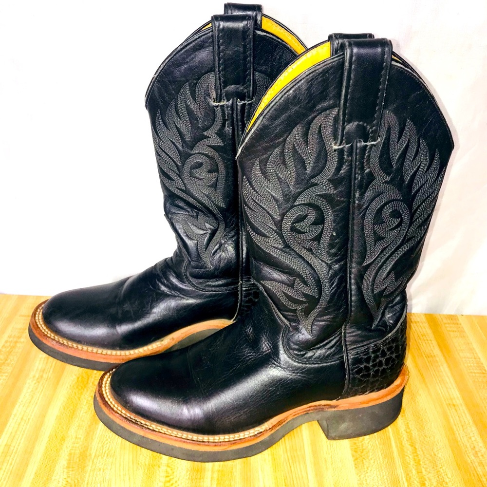 Justin mens western cowboy boots size 5 C Preowned